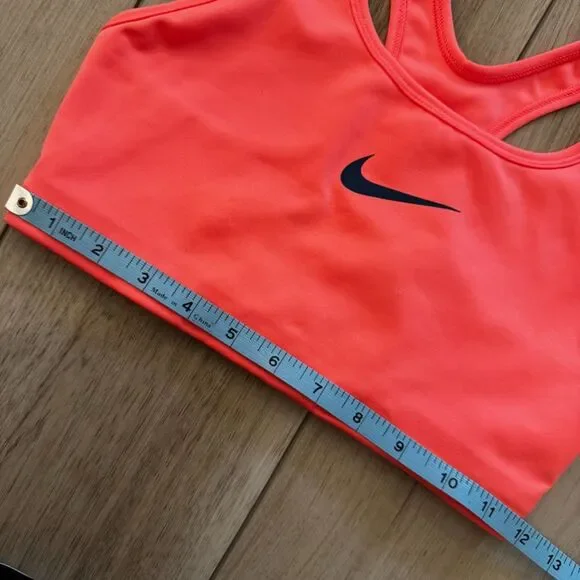 Nike Dri Fit Sports Bra Small Hot Pink Swoosh Unlined No Padding Gym Workout - Picture 8 of 9
